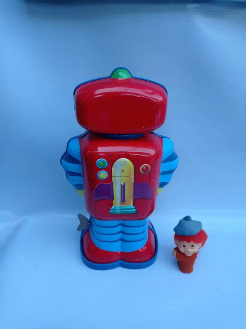 Juguete robot de lata vintage colorido - 2