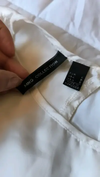 Vestido blanco MNG Collection con volantes - miniatura 4
