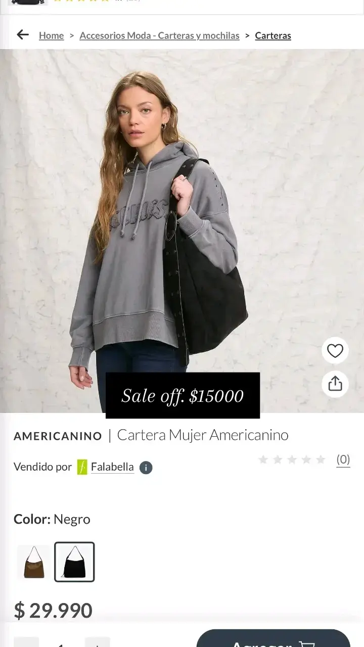 Cartera negra mujer Americanino