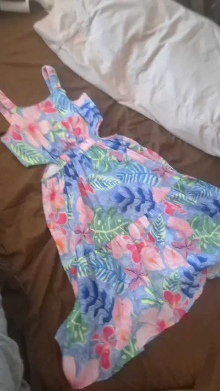 Vestido floral colorido para niña talla 10 zara
