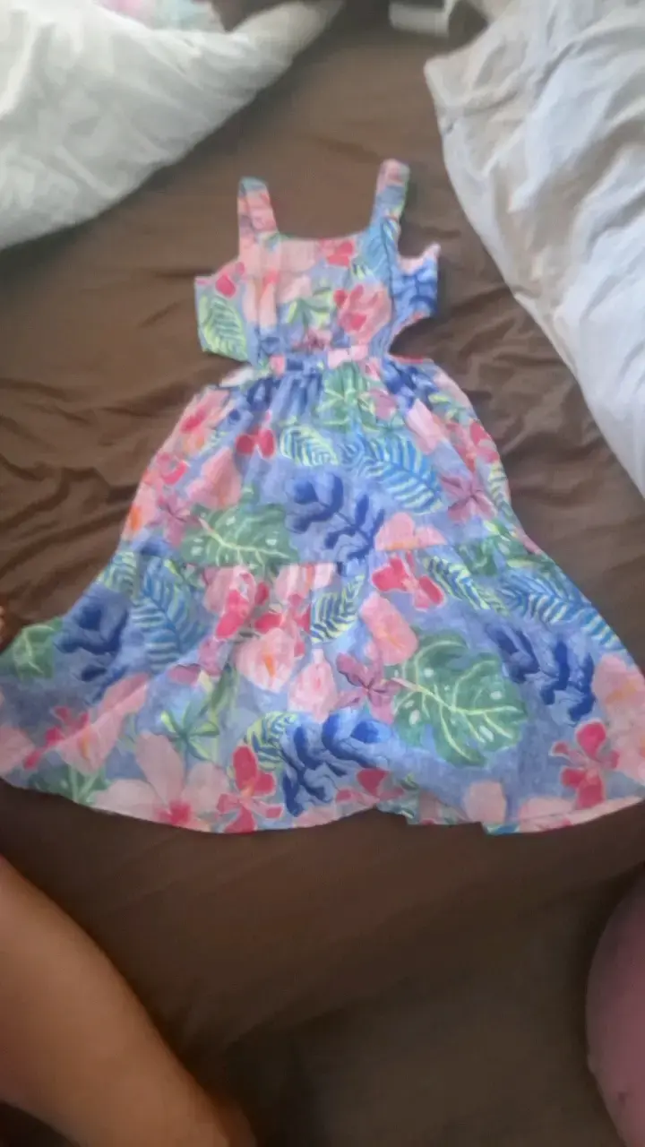 Vestido floral colorido para niña talla 10 zara - 2