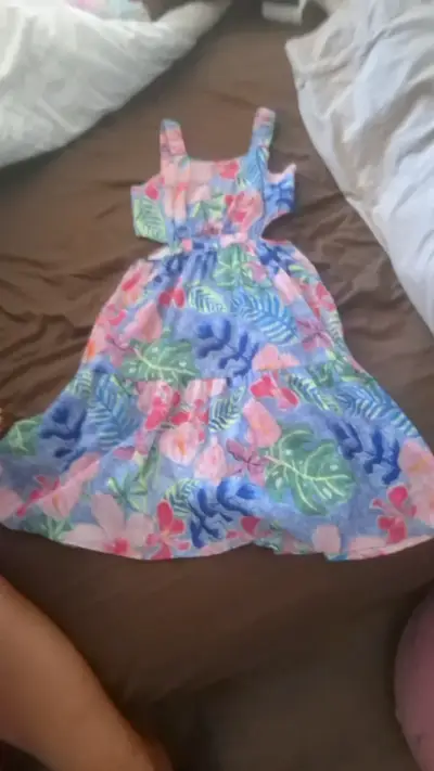 Vestido floral colorido para niña talla 10 zara - miniatura 2