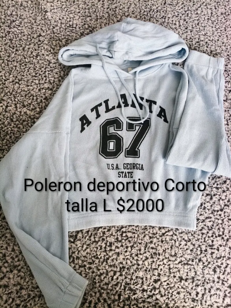 Polerón Deportivo Corto Verde Talla L - 2
