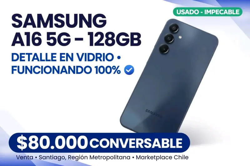 Samsung A16 5G 128GB con detalle en vidrio - 1