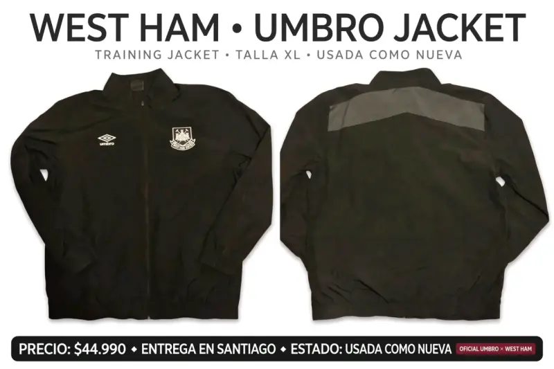 Chaqueta West Ham Umbro Talla XL - 1