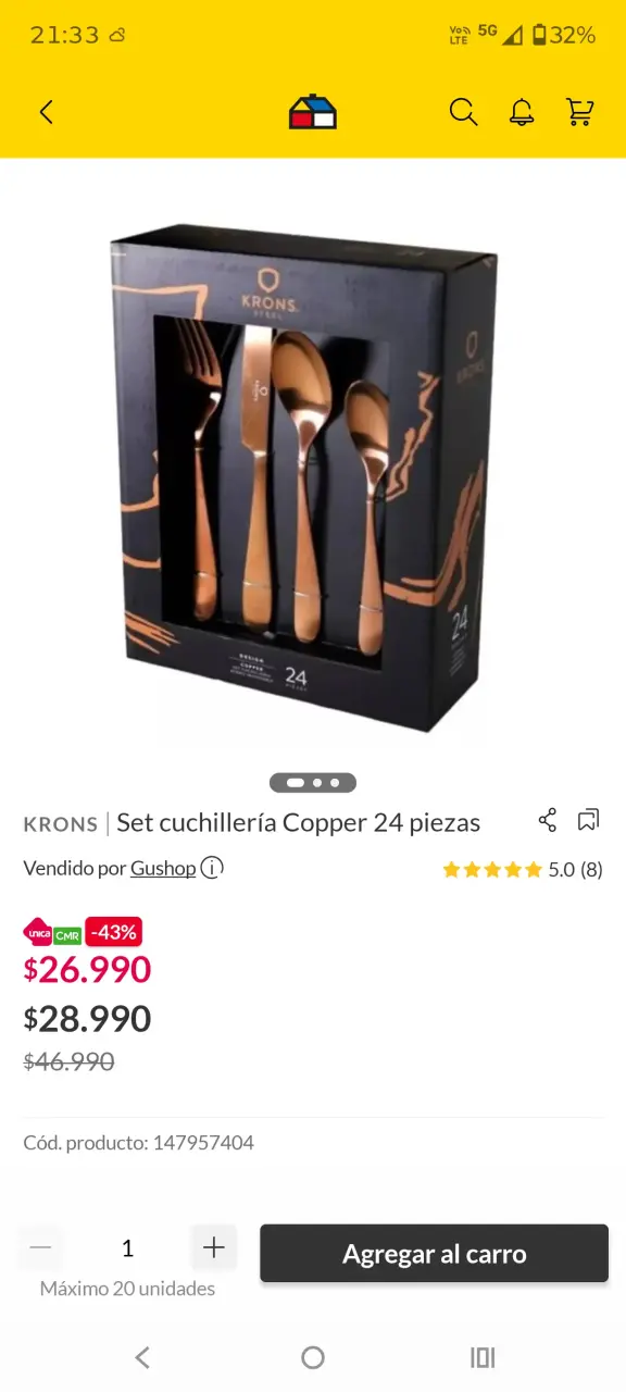 Set de Cubiertos Dorados Krons 24 Piezas - 2