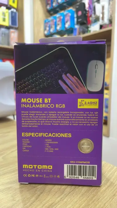 Mouse inalámbrico Motomo BT con batería recargable - miniatura 2