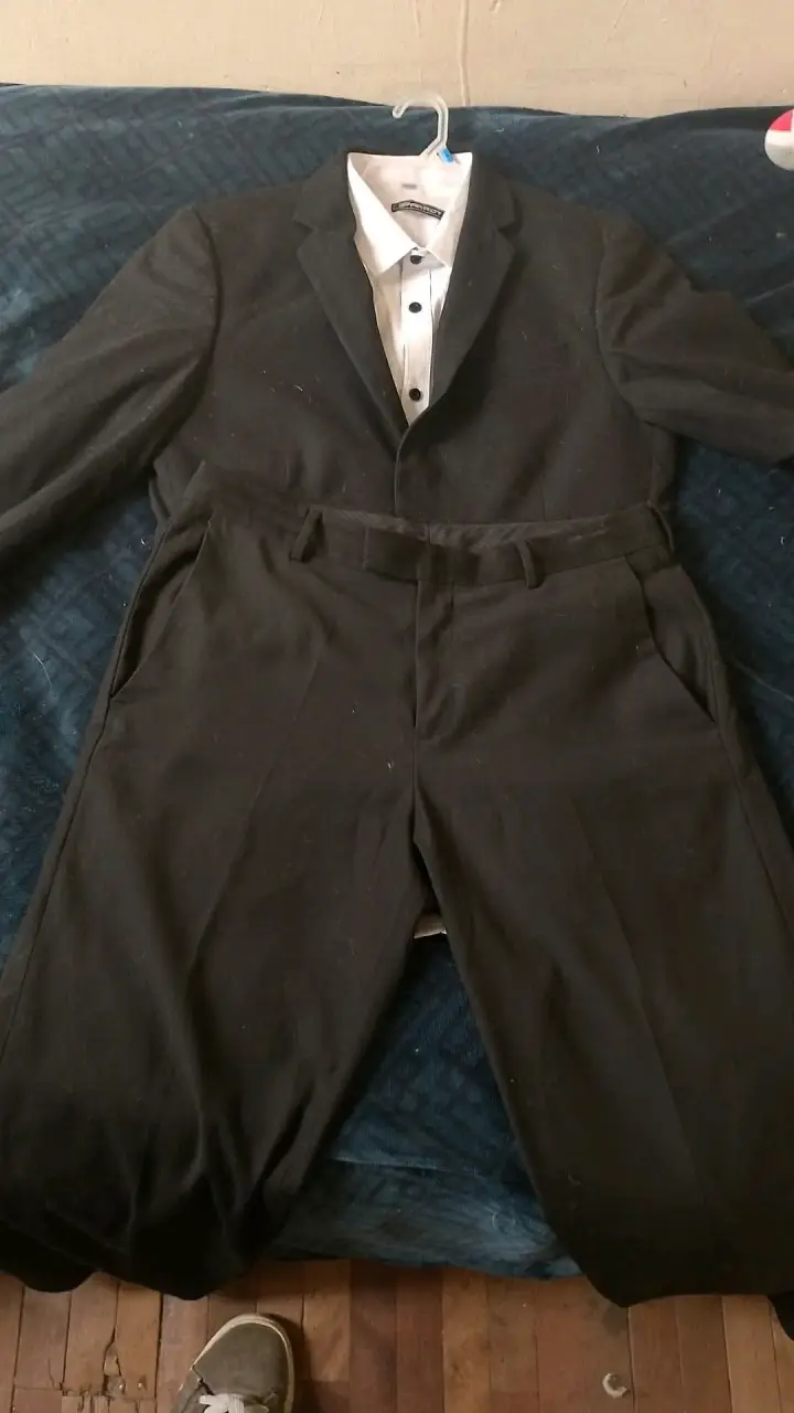 Traje formal negro con camisa y corbata talla L‼️ - 2