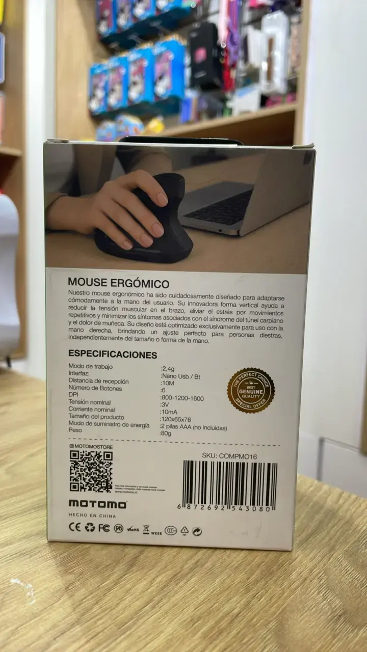 Mouse ergonómico Motomo MO-B200 con USB y BT - 2