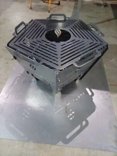 Brasero Hexagonal de Acero con Asas - miniatura 1