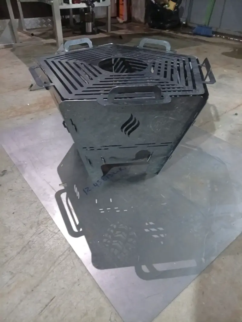 Brasero Hexagonal de Acero con Asas - 3