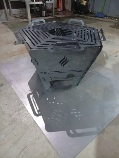 Brasero Hexagonal de Acero con Asas - miniatura 3