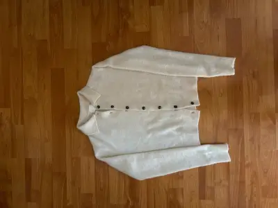 Cárdigan de lana beige para mujer - miniatura 1