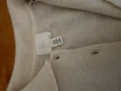 Cárdigan de lana beige para mujer - miniatura 2