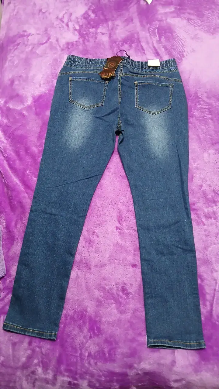 Jeans pitillo azul desgastado para mujer - 2