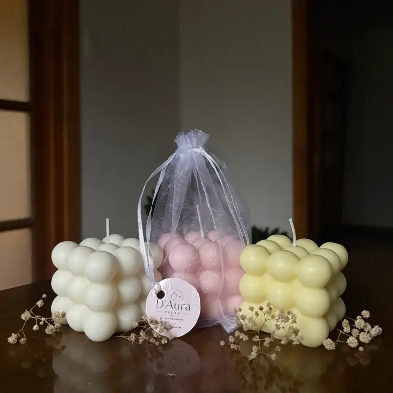 Velas decorativas en forma de cubo D'Aura - 1