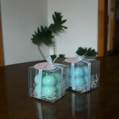 Velas decorativas en forma de burbuja pastel - miniatura 1