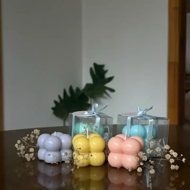 Velas decorativas en forma de burbuja pastel - 2