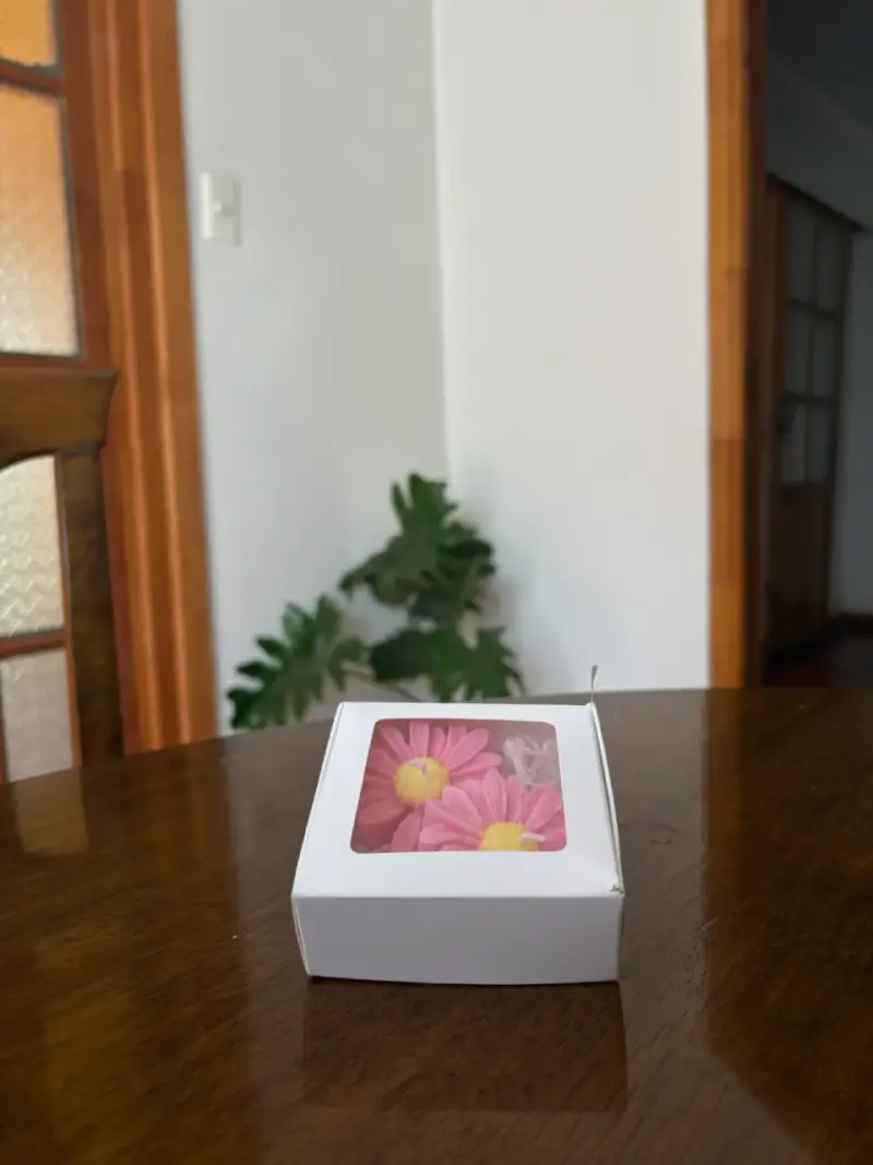 Velas decorativas en forma de flor rosa - 3