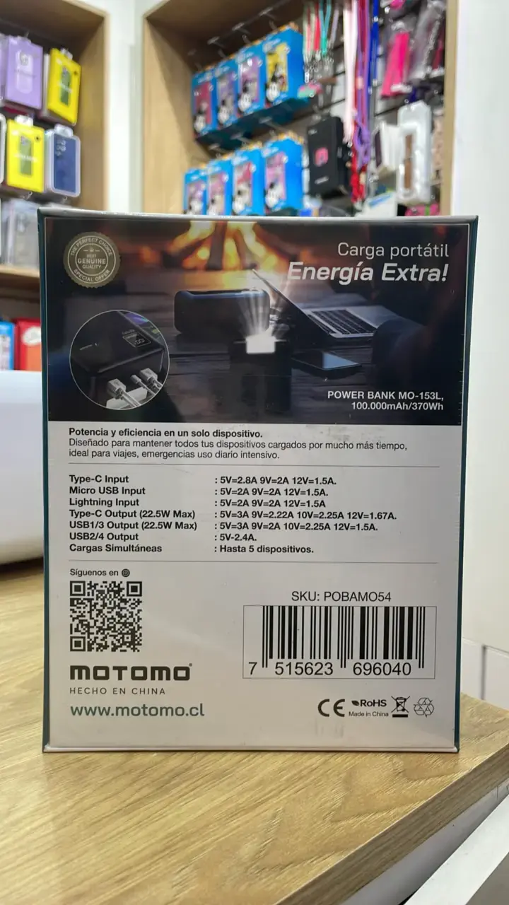 Power Bank Motomo 100000mAh Carga Rápida - 2