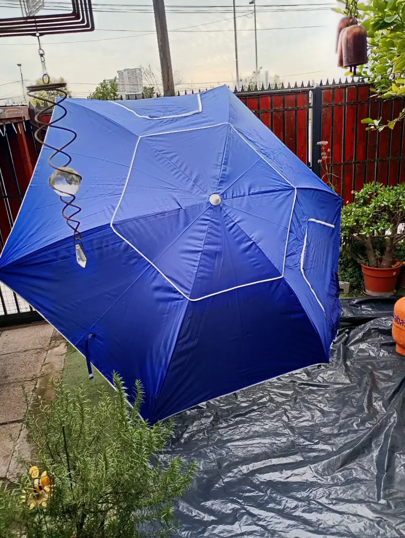 Parasol de Playa Azul con Protección UV - 3
