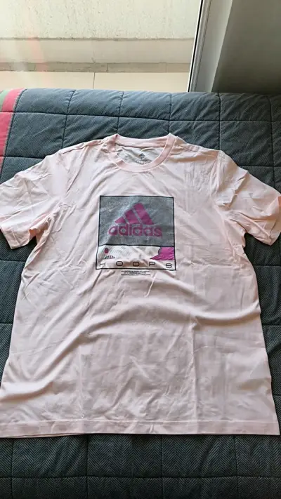 Polera Adidas Hoops Rosa Talla L - miniatura 1