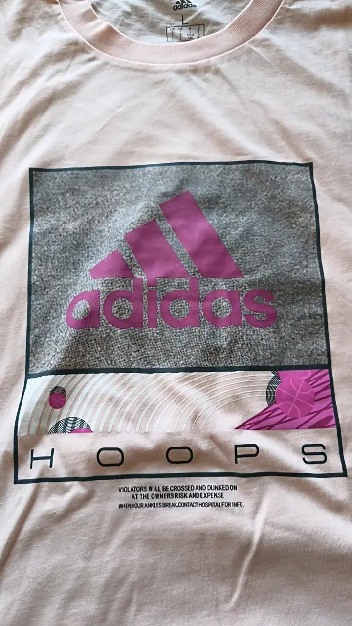 Polera Adidas Hoops Rosa Talla L - 2