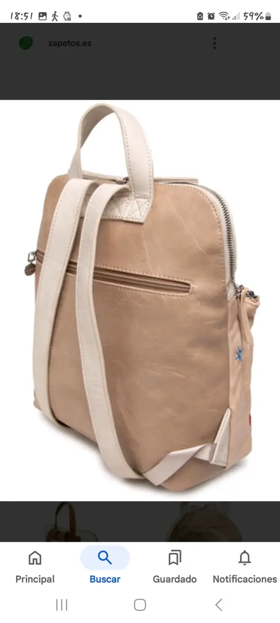 Mochila Desigual beige con bordados coloridos - 2