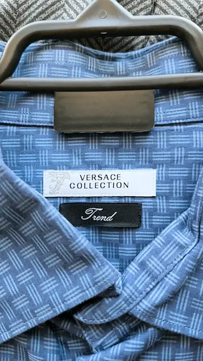 Camisa Versace Collection Azul Hombre - miniatura 1