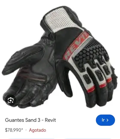 Guantes de Moto Revit Sand 3 Negros conversable - miniatura 2