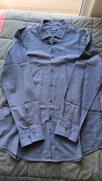 Camisa Hugo Boss Slim Fit Azul - miniatura 1