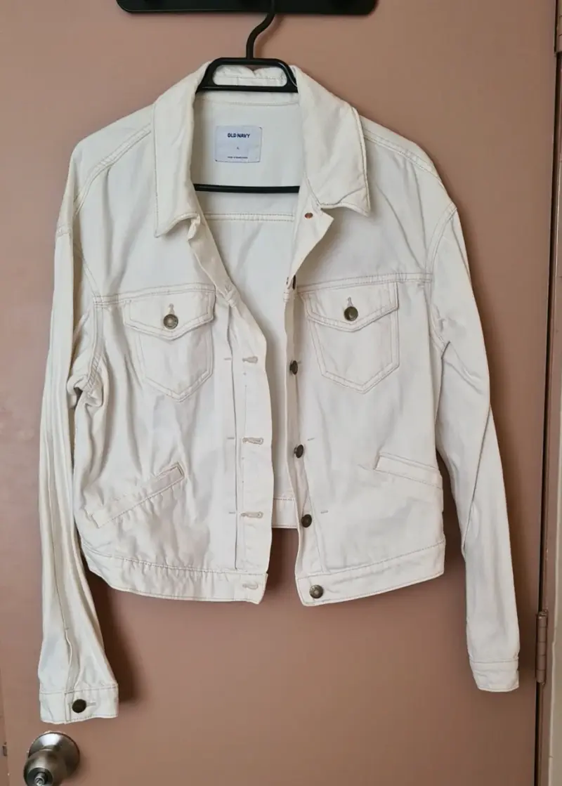 Chaqueta mezclilla Mujer M-L blanca, Old Navy - 2