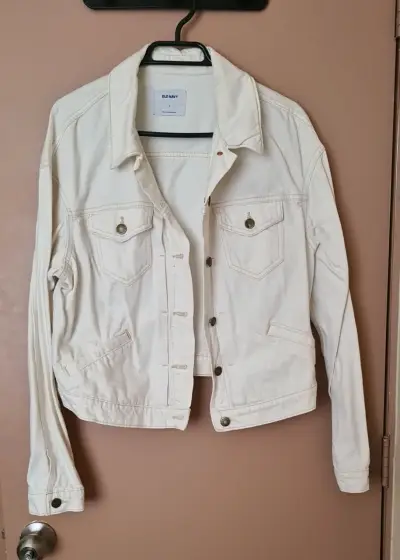 Chaqueta mezclilla Mujer M-L blanca, Old Navy - miniatura 2