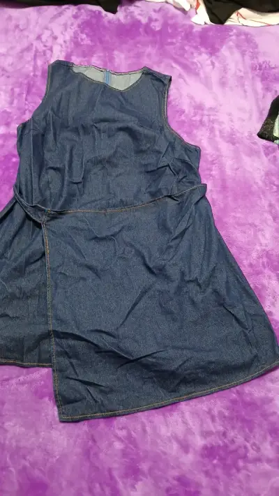Vestido de mezclilla sin mangas azul - miniatura 1
