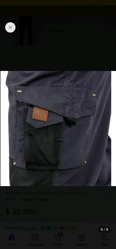 Pantalón Cargo HW vulcano Gris Carbón - miniatura 1