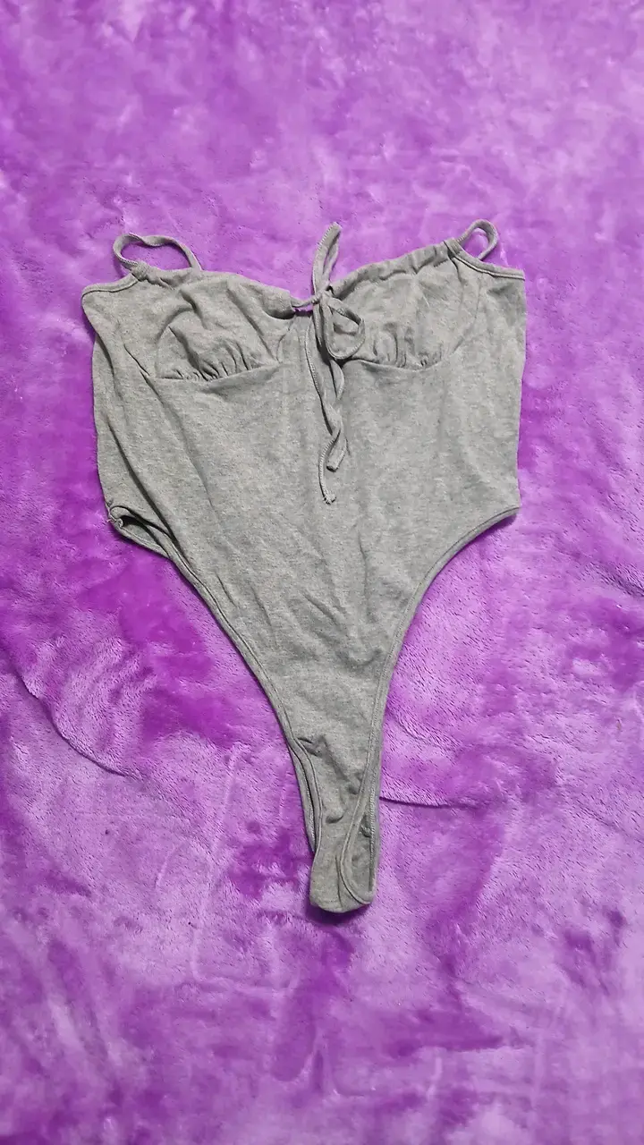 Body gris de algodón para mujer - 1
