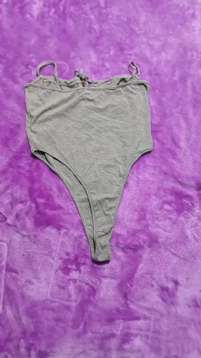Body gris de algodón para mujer - miniatura 2