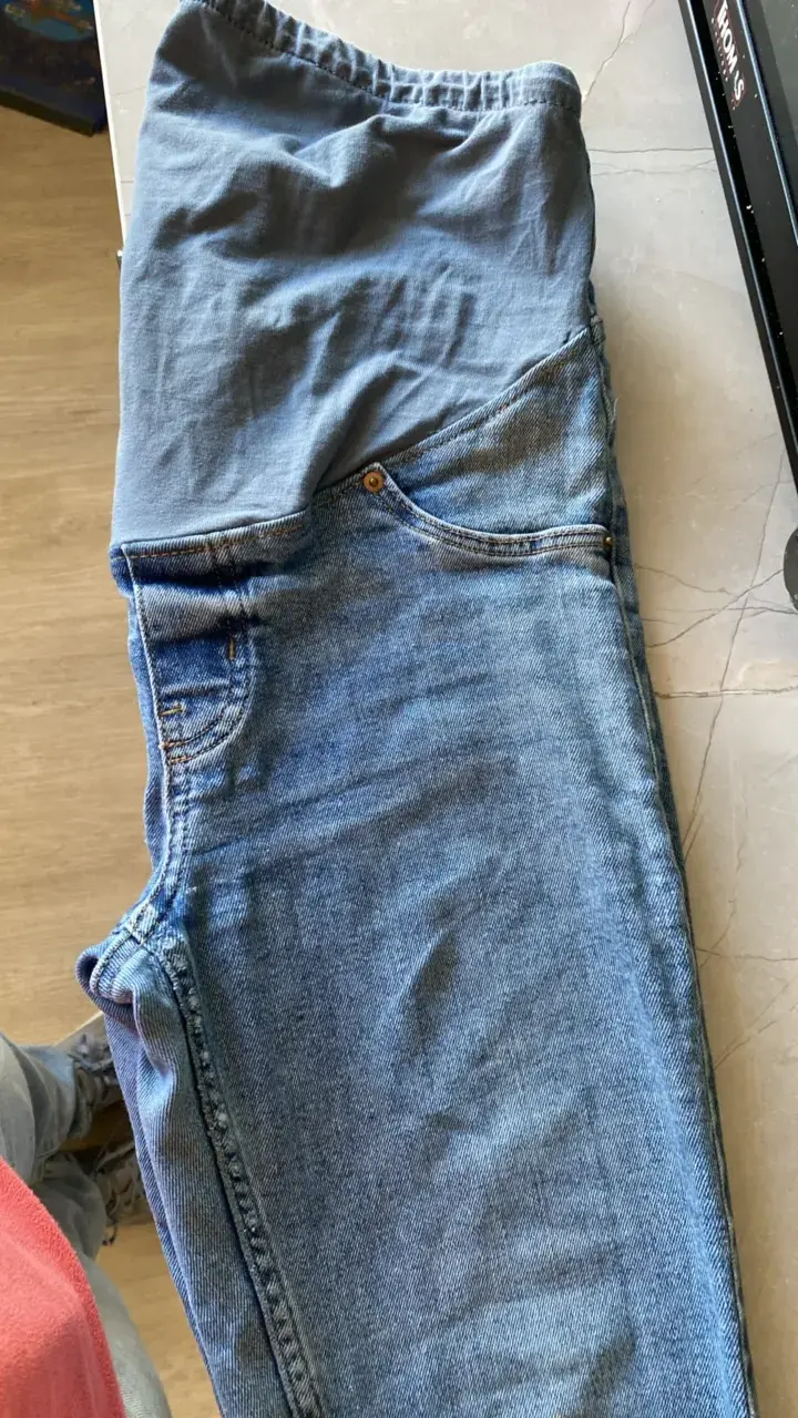 Jeans maternales de mezclilla azul - 1