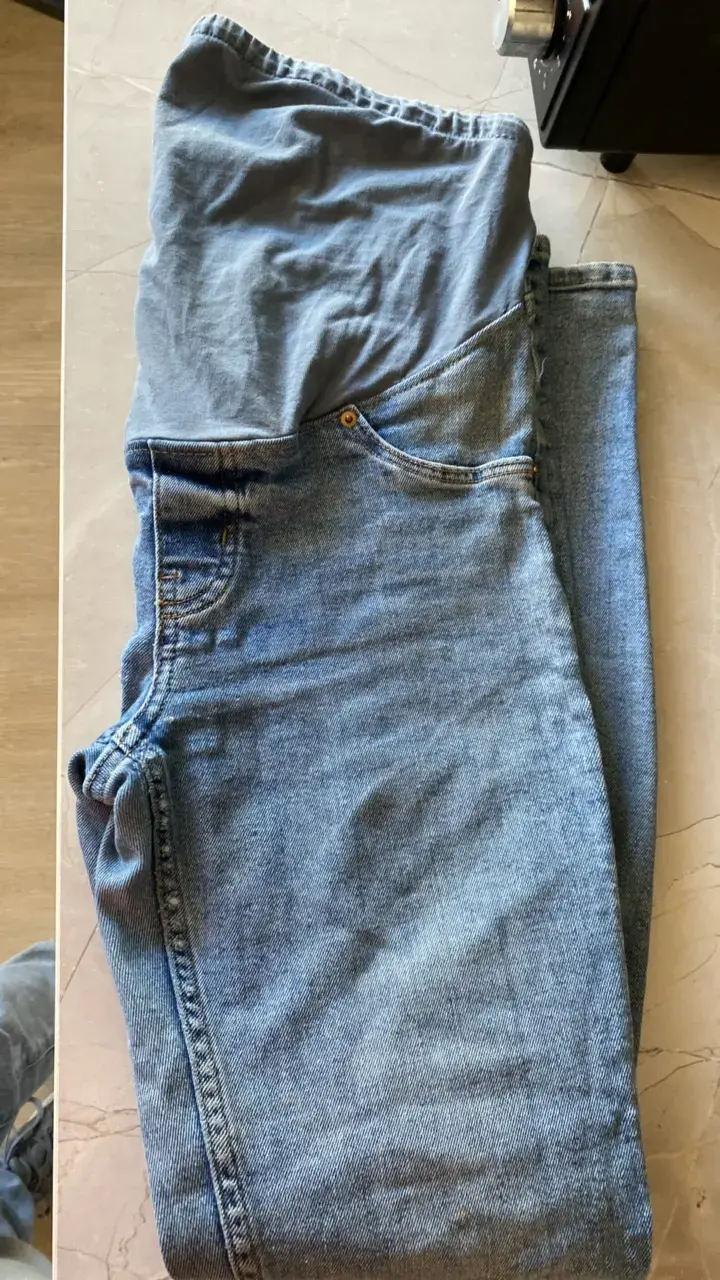 Jeans maternales de mezclilla azul - 2