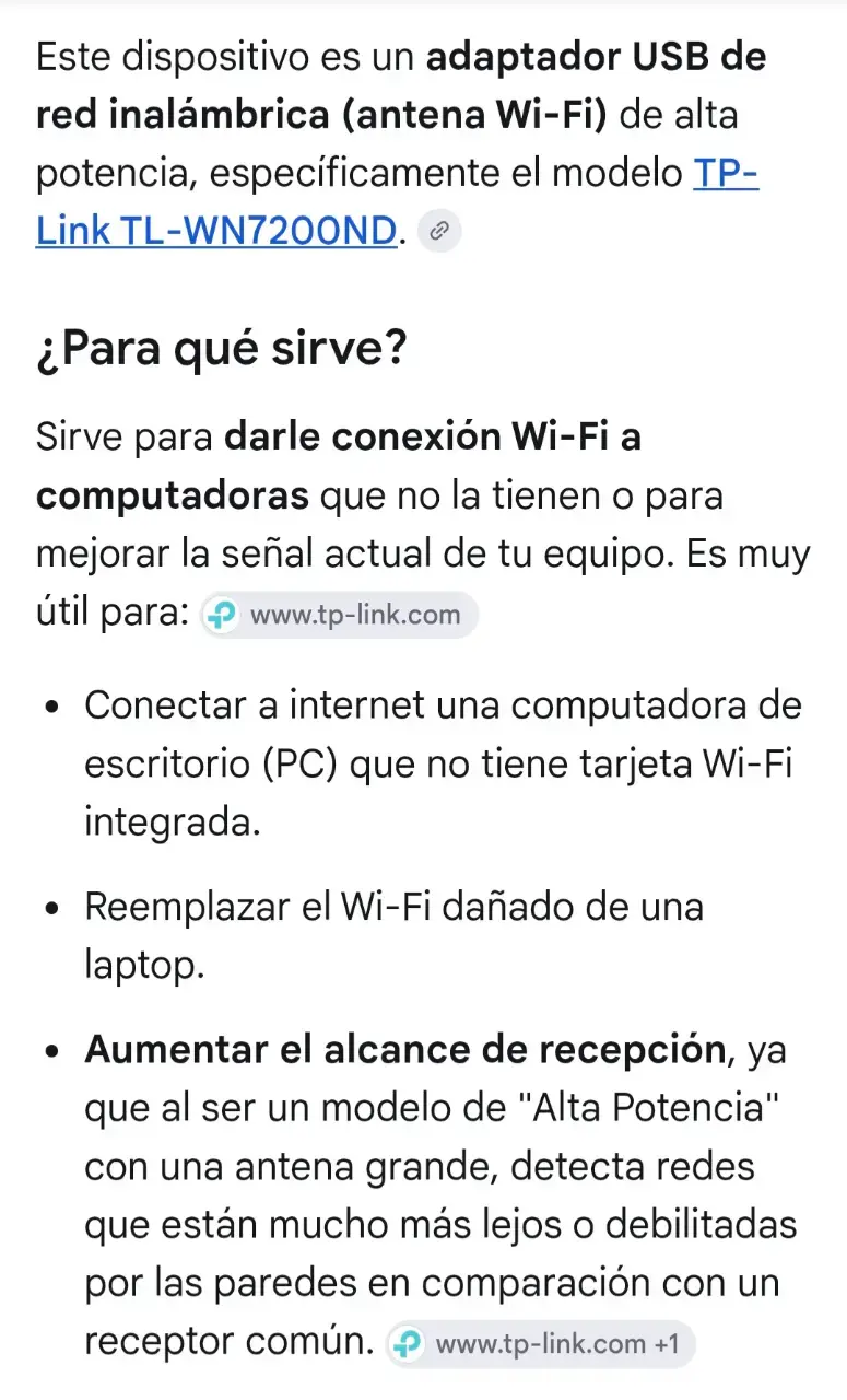 Adaptador USB WiFi TP-Link con antena - 2