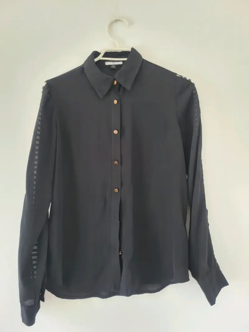 Blusa negra de manga larga Foster talla s - 1