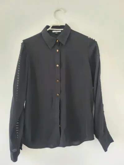 Blusa negra de manga larga Foster talla s - miniatura 1