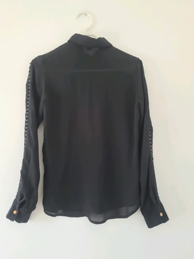 Blusa negra de manga larga Foster talla s - 2