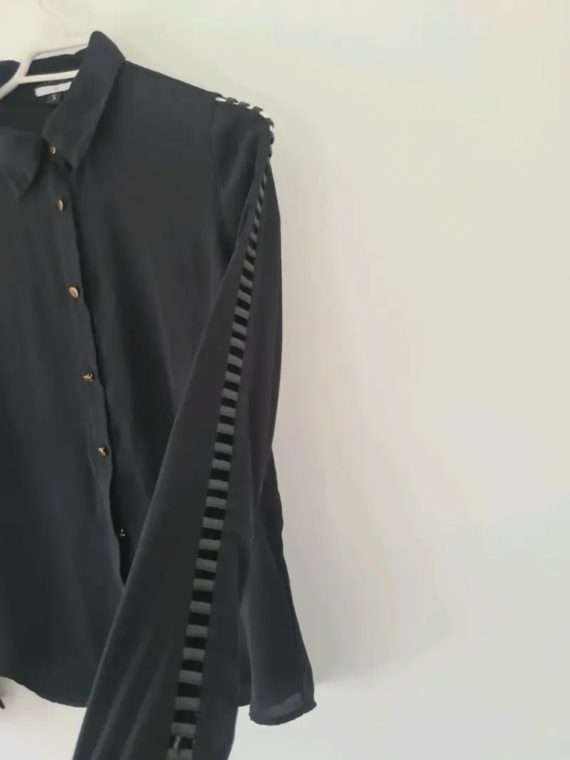 Blusa negra de manga larga Foster talla s - 3