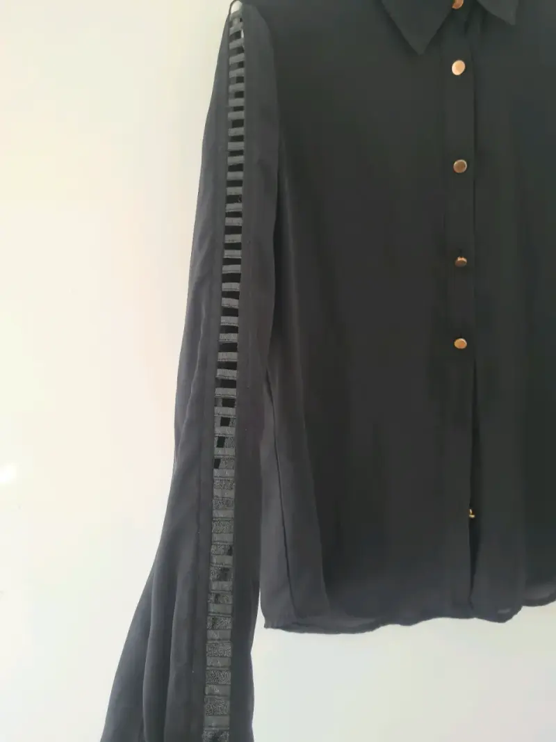 Blusa negra de manga larga Foster talla s - 4