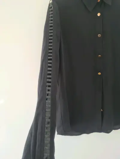 Blusa negra de manga larga Foster talla s - miniatura 4