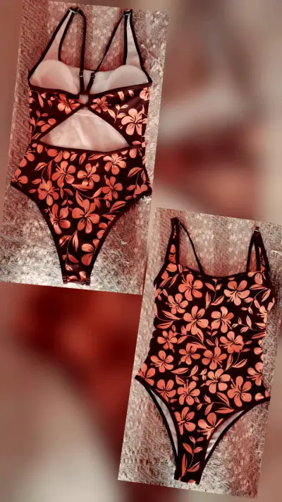Traje de baño entero floral para mujer - miniatura 1
