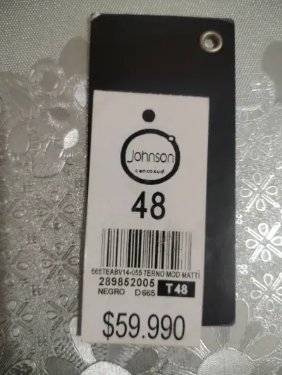 Terno negro a rayas Johnson talla 48 - miniatura 7
