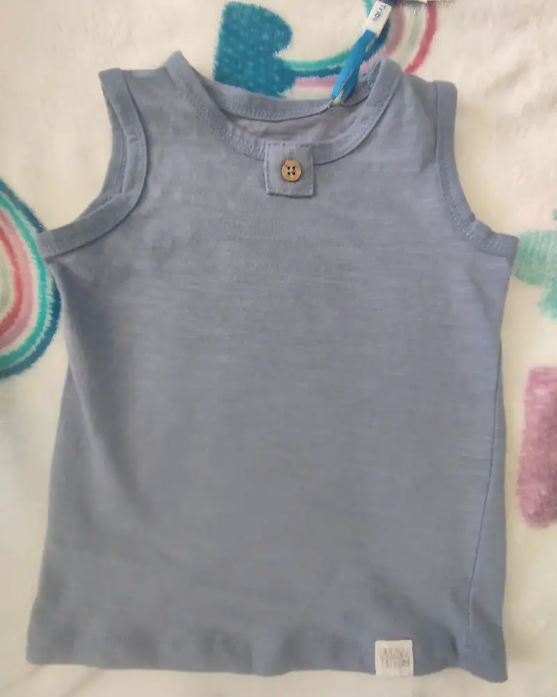 Polera sin mangas para bebé 9 meses azul - 2