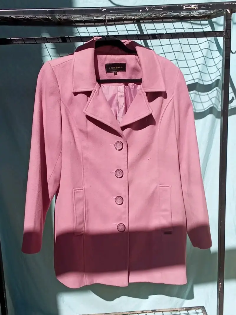Abrigo rosa para mujer Viacossa elegante